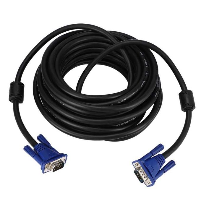 TOPLINK Cable VGA Male Vers Male 10m- Noir / Bleu