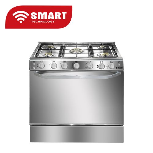 Gazinière SMART TECHNOLOGY  5 Feux Avec Four En Inox STC-8060C - 80 X 60 Cm - Gris