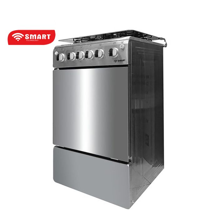 SMART TECHNOLOGY Cuisinière - Gaz 4 Feux Avec Four -Allumage Automatique- STC-5050I - 50 X 50 Cm - Inox - Garantie 6 Mois