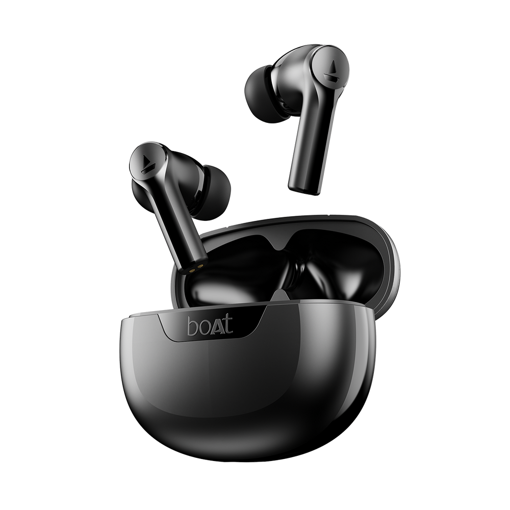 boAt Airdopes 300 | Wireless Earbuds with 50 Hours Playback, Quad Mics AI ENx™ Tech, ASAP™ Charge, Spatial Audio