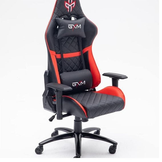 Fauteuil de Gaming professionnel - Siège de Course Ergonomique à Dossier Haut de Grande Taille avec Soutien Lombaire - Rouge